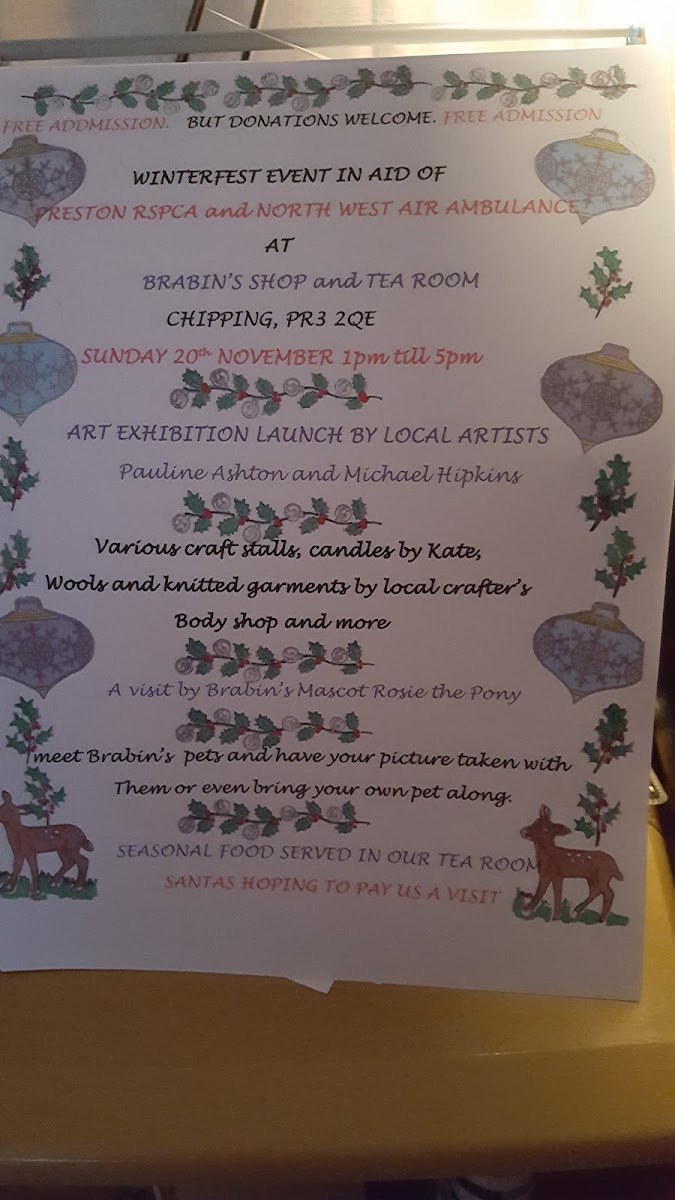 Brabin's Shop & Gallery Photo Menu 2
