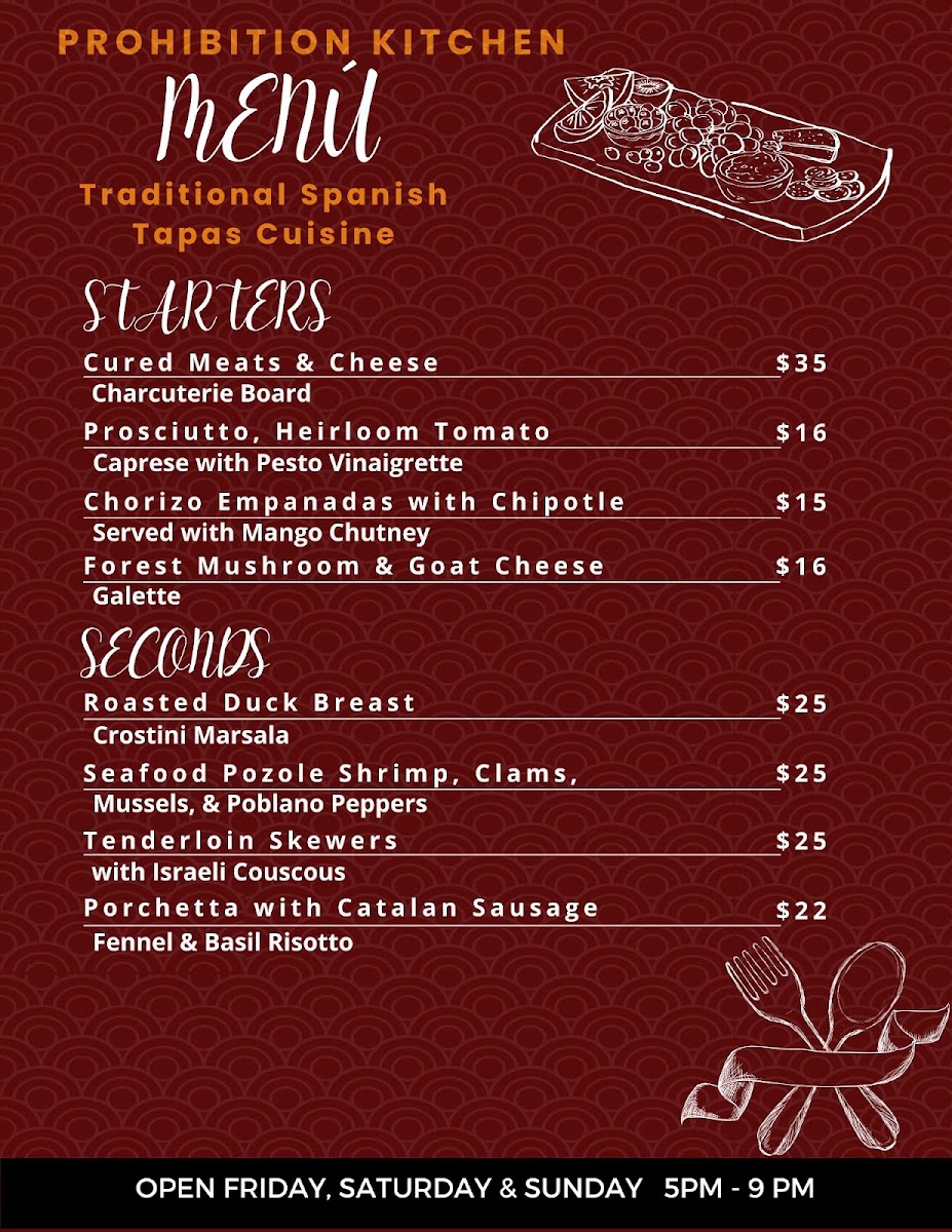 Highlands Prohibition Kitchen Photo Menu 1