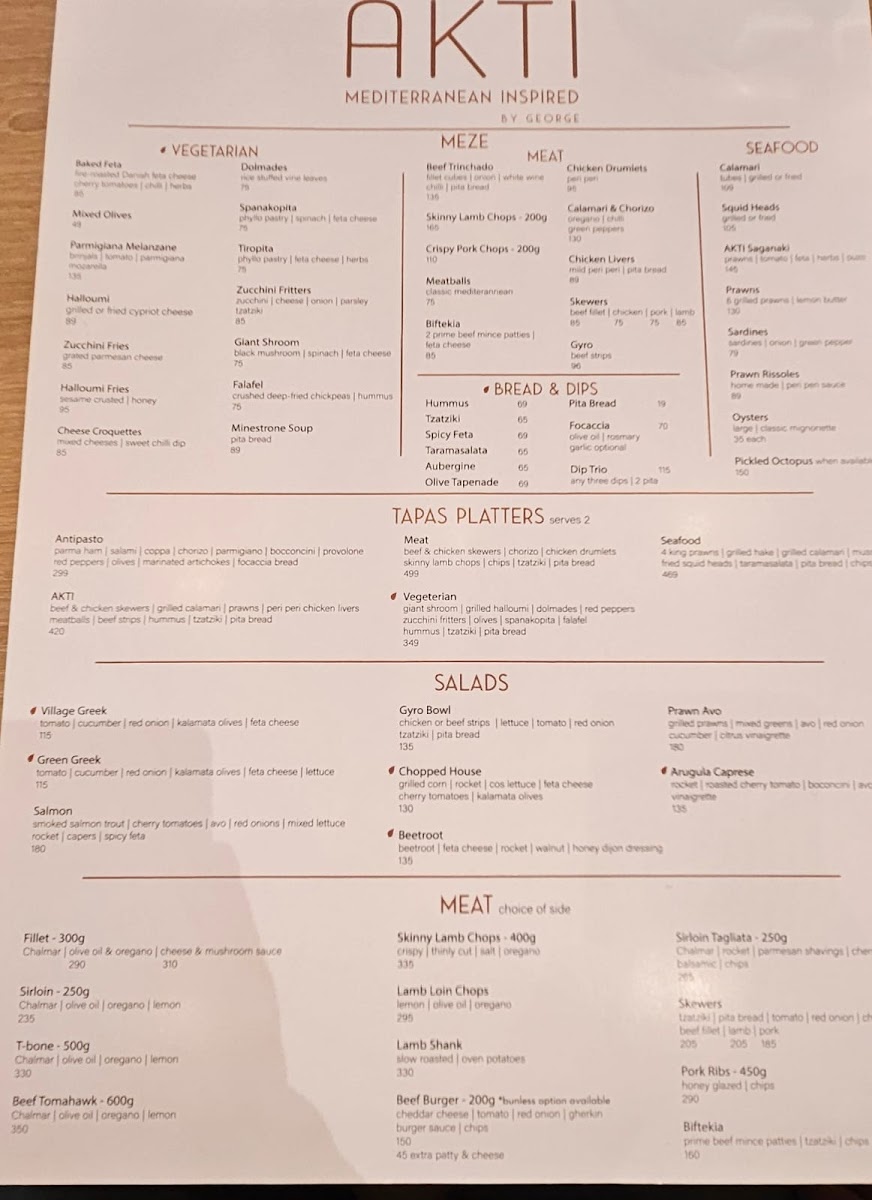 AKTI Mediterranean Rosebank Photo Menu 2