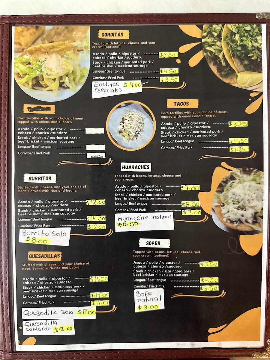 Taquería Buena Vista Photo Menu 2