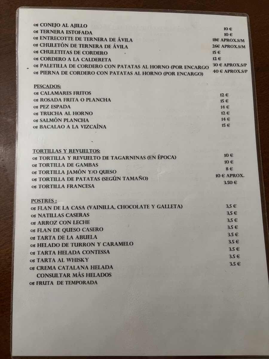 Hostal Restaurante El Cerezo Photo Menu 2