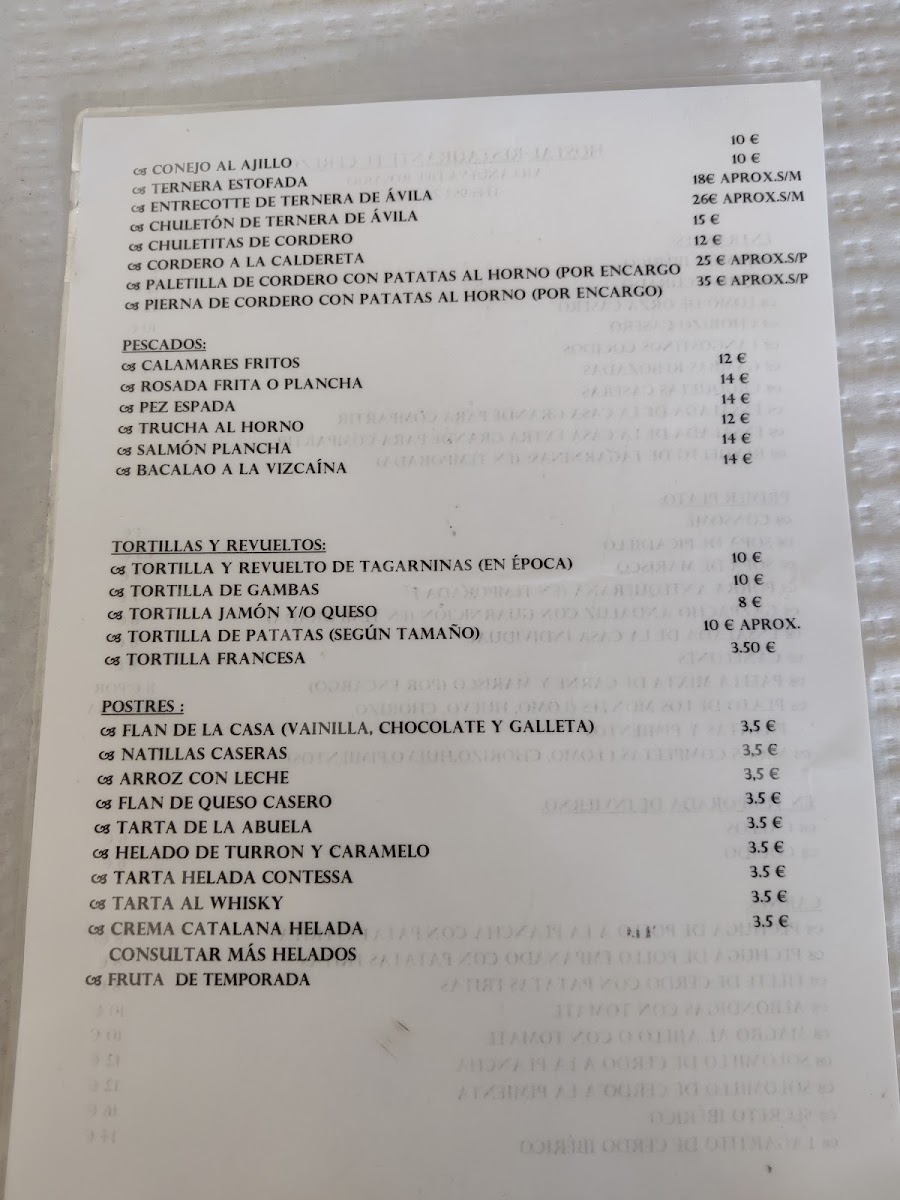 Hostal Restaurante El Cerezo Photo Menu 6