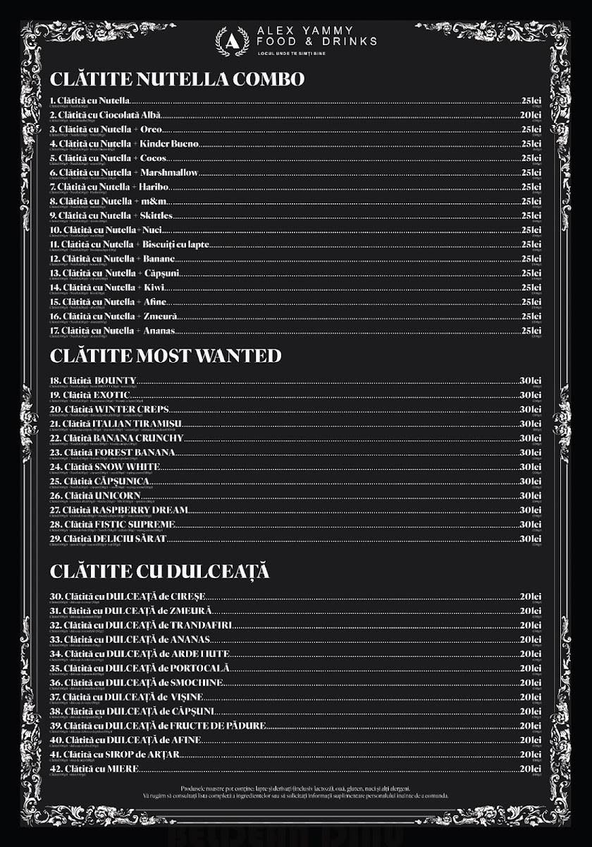 Alex Yammy | Food & Drinks Photo Menu 1