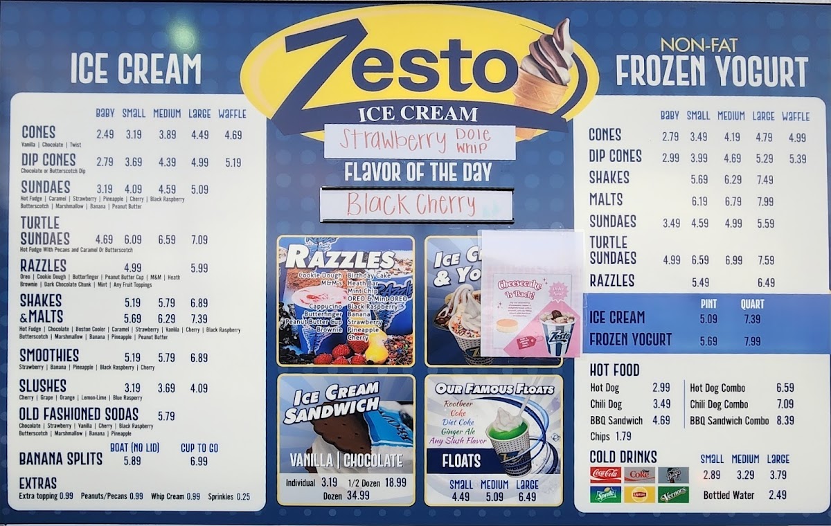 Zesto Ice Cream Photo Menu 1