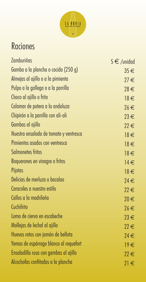 Cervecería Restaurante 'La Rubia' Photo Menu 1