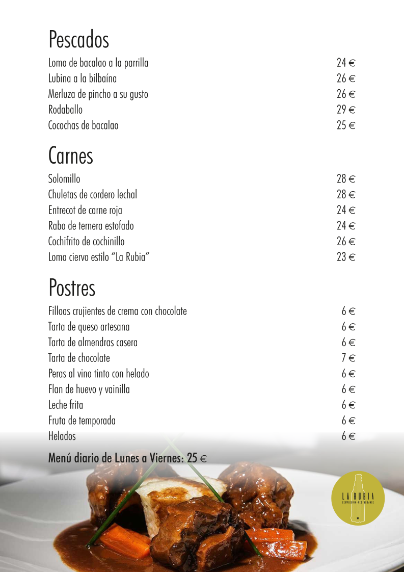 Cervecería Restaurante 'La Rubia' Photo Menu 2