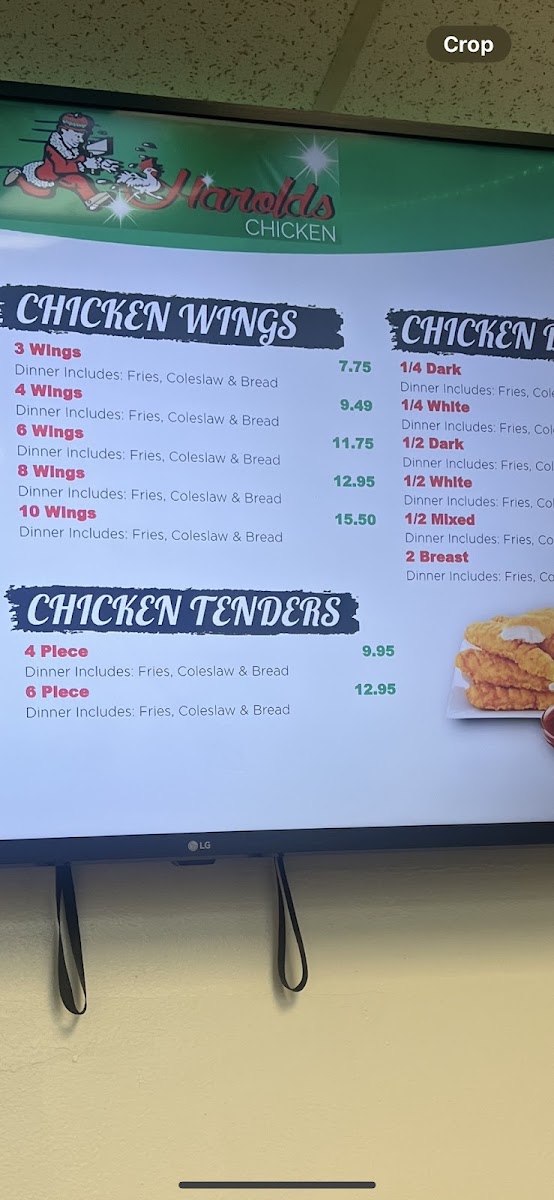 Harold's Chicken Shack #30 Photo Menu 1
