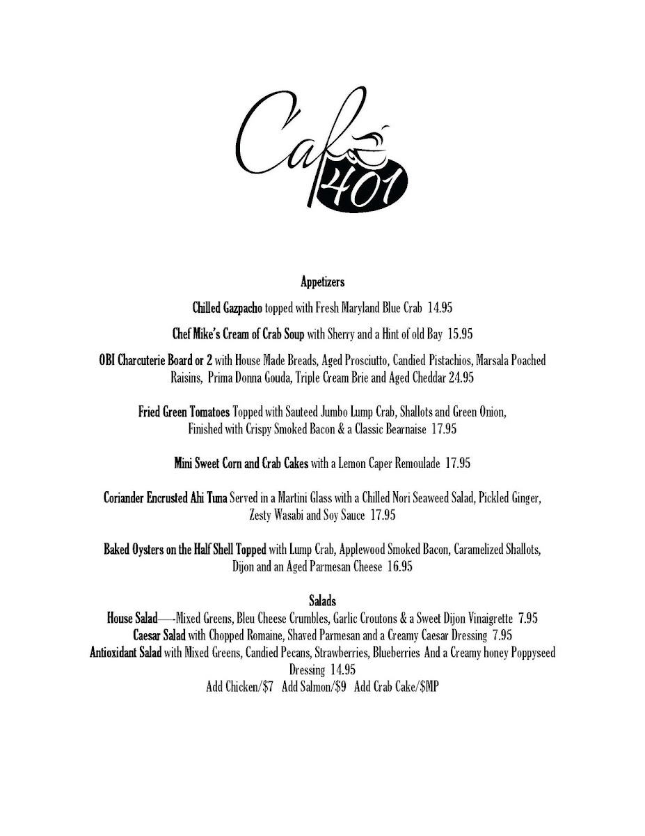 Café 401 Photo Menu 1