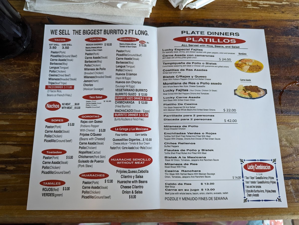 Lucky Burrito Photo Menu 1