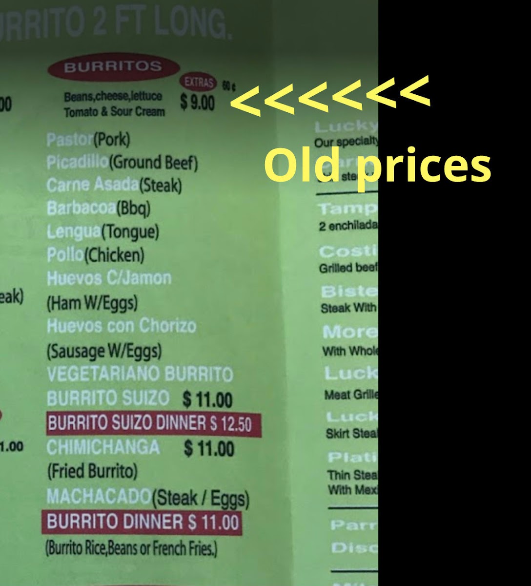 Lucky Burrito Photo Menu 2