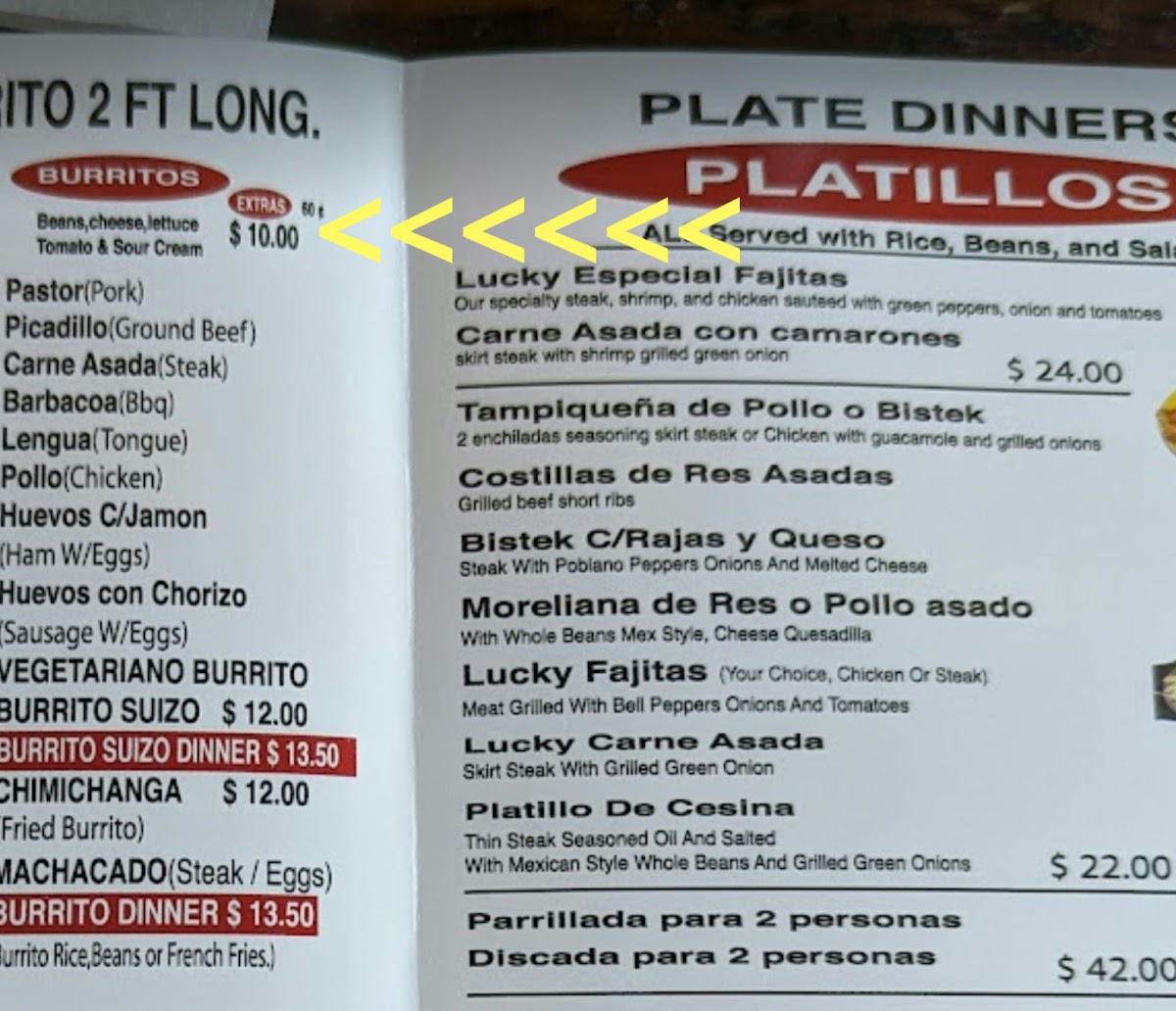 Lucky Burrito Photo Menu 3
