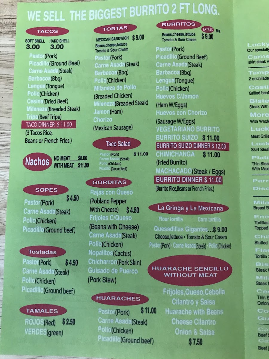 Lucky Burrito Photo Menu 4