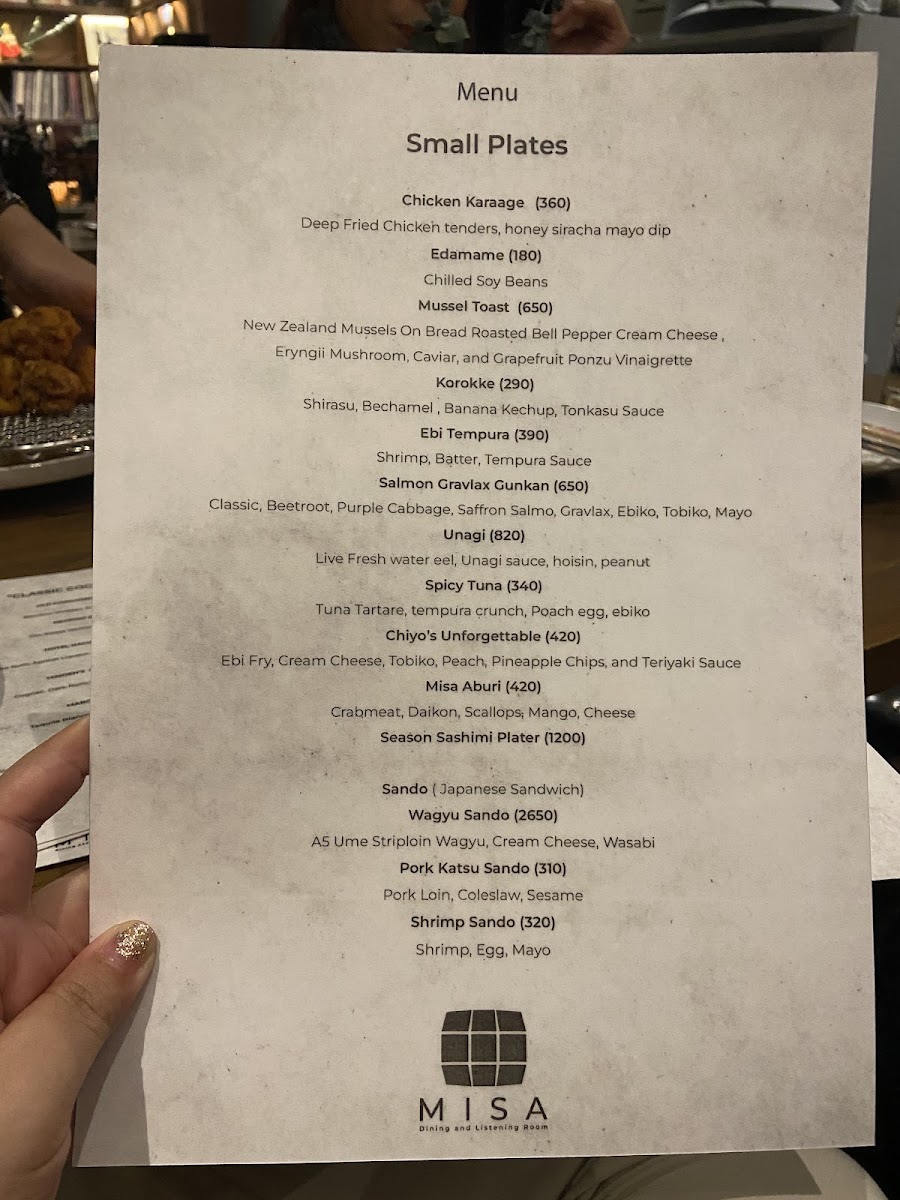 MISA Dining & Listening Room Photo Menu 8
