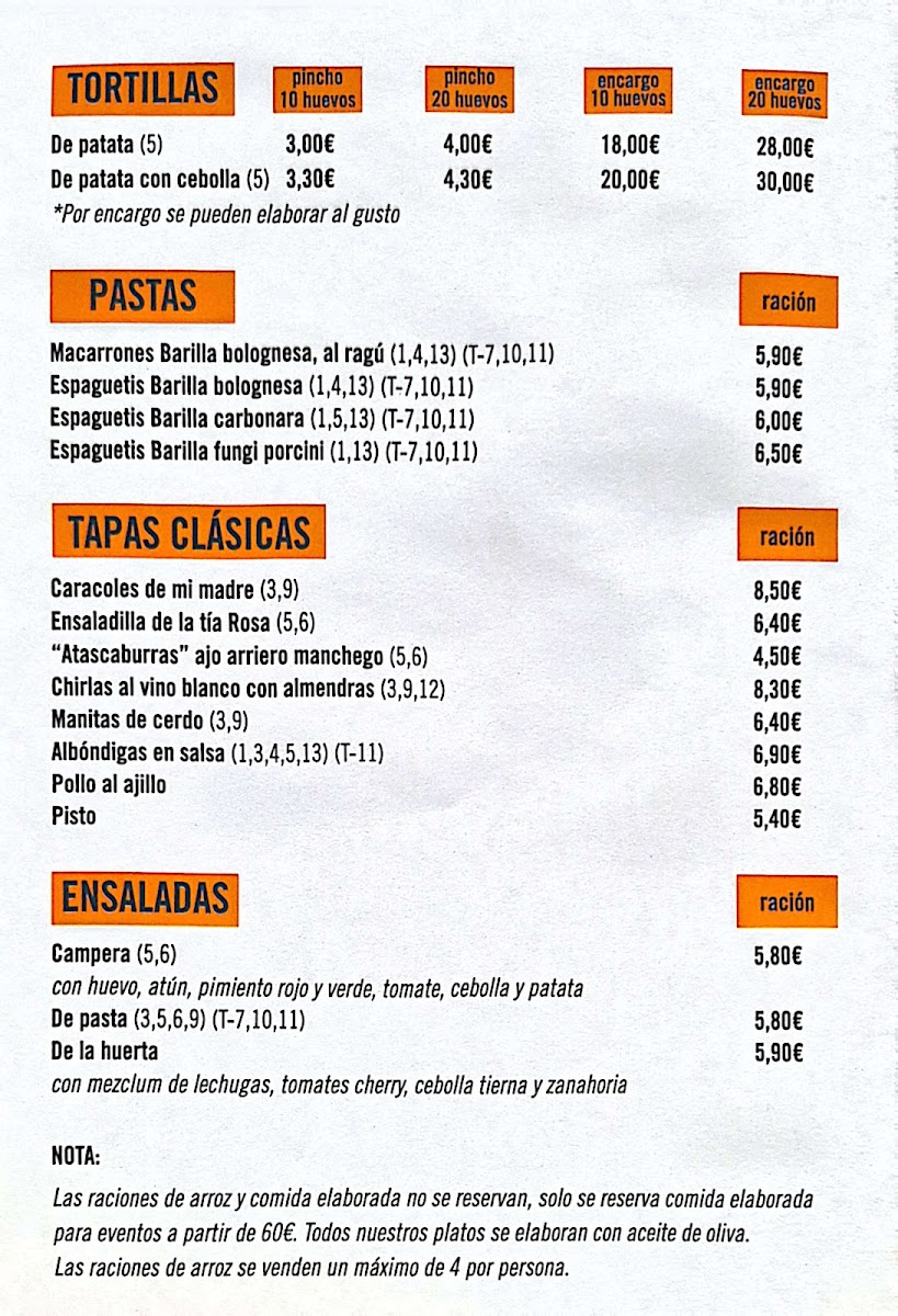 La casa del arroz, Benicasim Photo Menu 1