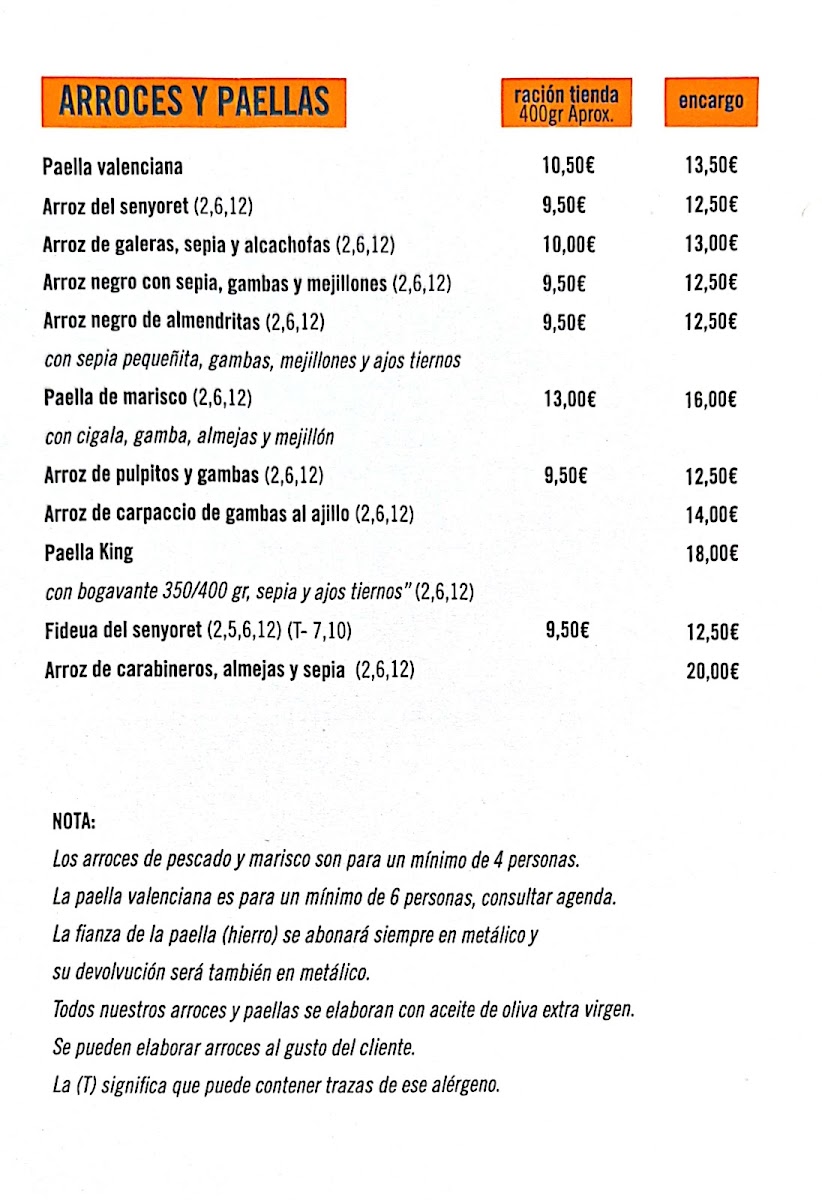 La casa del arroz, Benicasim Photo Menu 2
