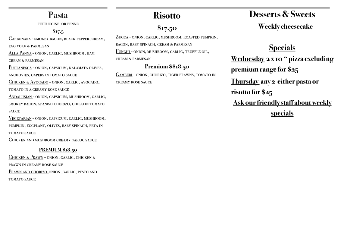 Gordo's Cafe & Pizzeria Photo Menu 2
