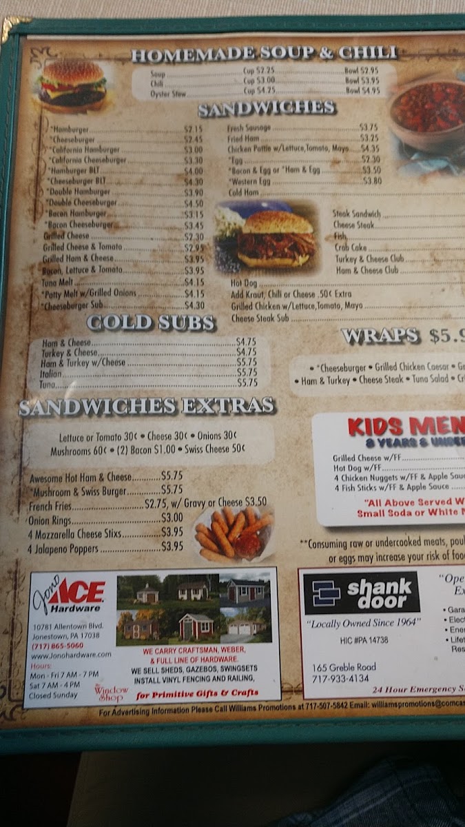 Miller's Restaurant Photo Menu 3