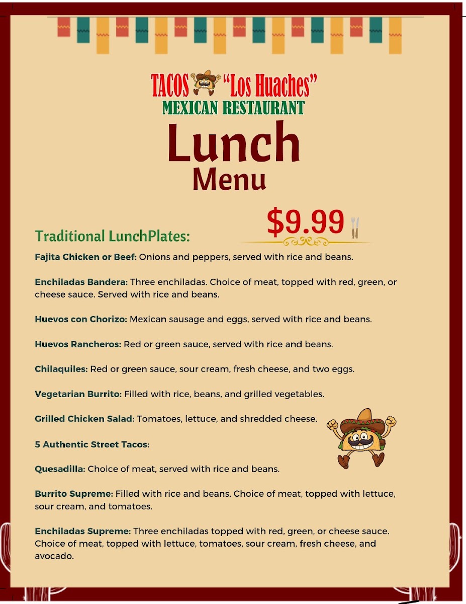 Tacos Los Huaches Mexican restaurant Photo Menu 3
