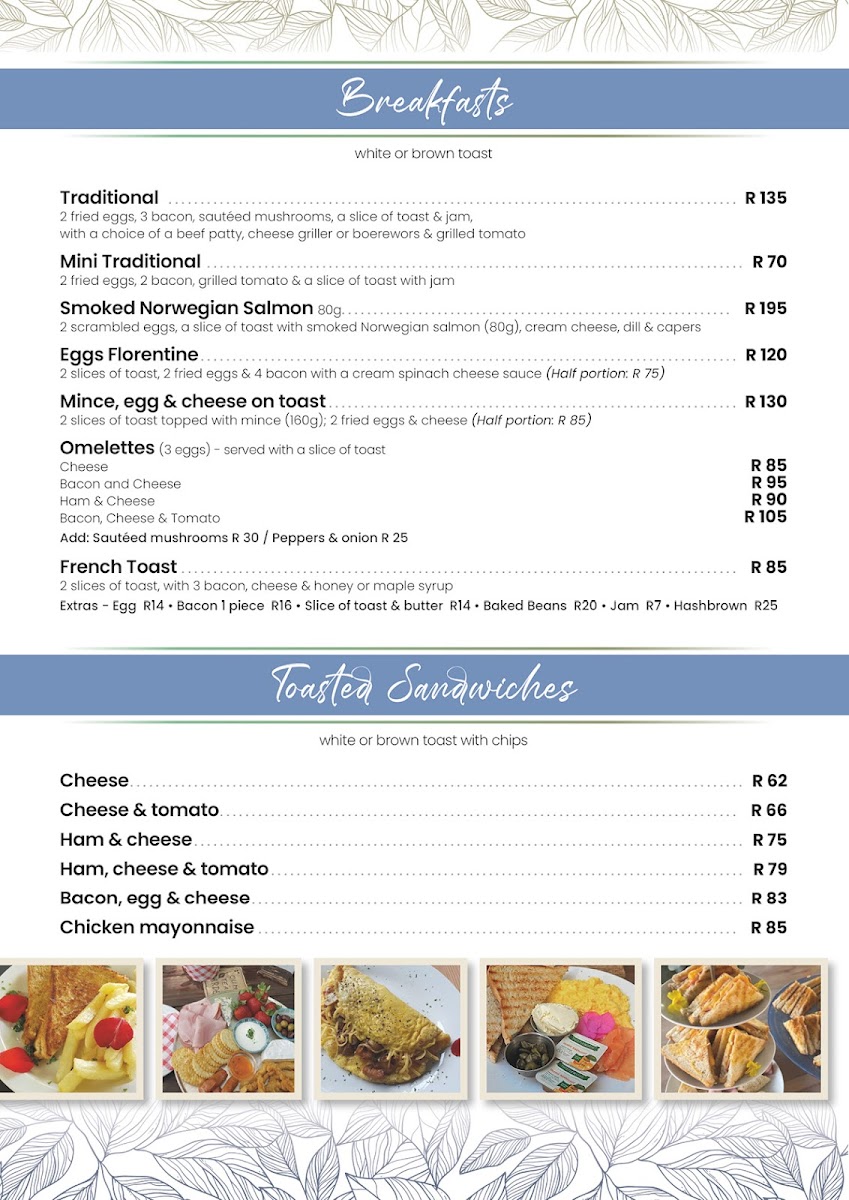 Ouma Isie's Tea Garden and Restaurant Photo Menu 2