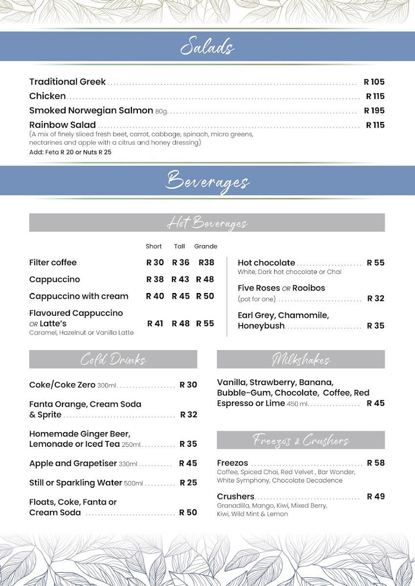 Ouma Isie's Tea Garden and Restaurant Photo Menu 5