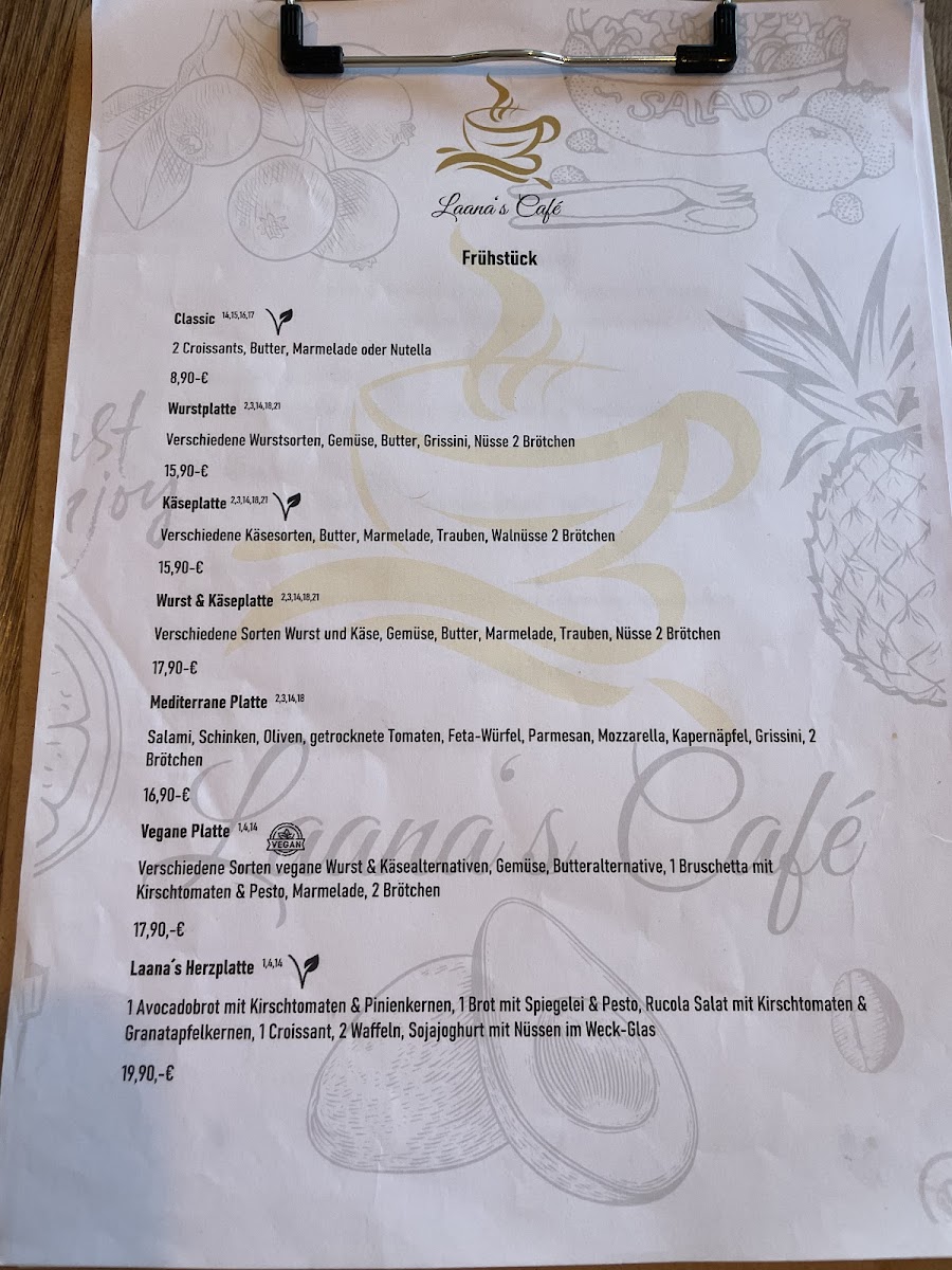 Laana's Café Photo Menu 1