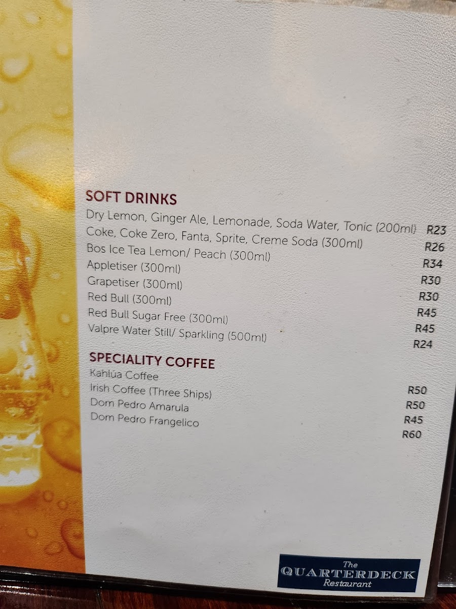 The Quarterdeck Restaurant Photo Menu 1
