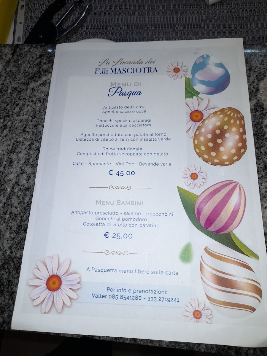 La Locanda Dei F.lli Masciotra Di Masciotra Michele E C. S.a.s. Photo Menu 1