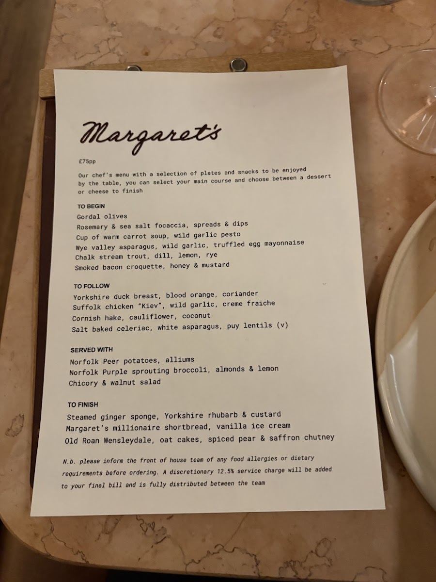 Margaret's Cambridge Photo Menu 7