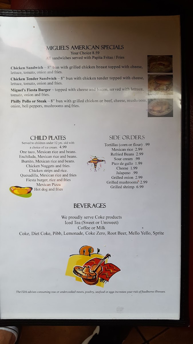 Miguel's Mexican Restaurant Photo Menu 8