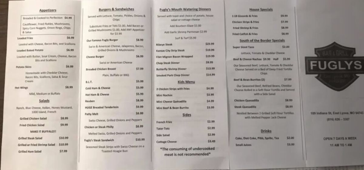 Fugly's Bar & Grill Photo Menu 10