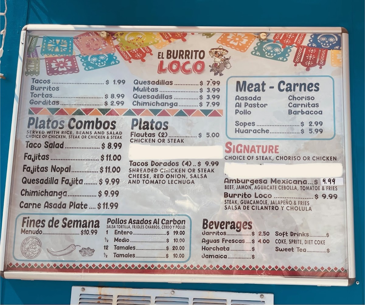 El Burrito Loco Photo Menu 1