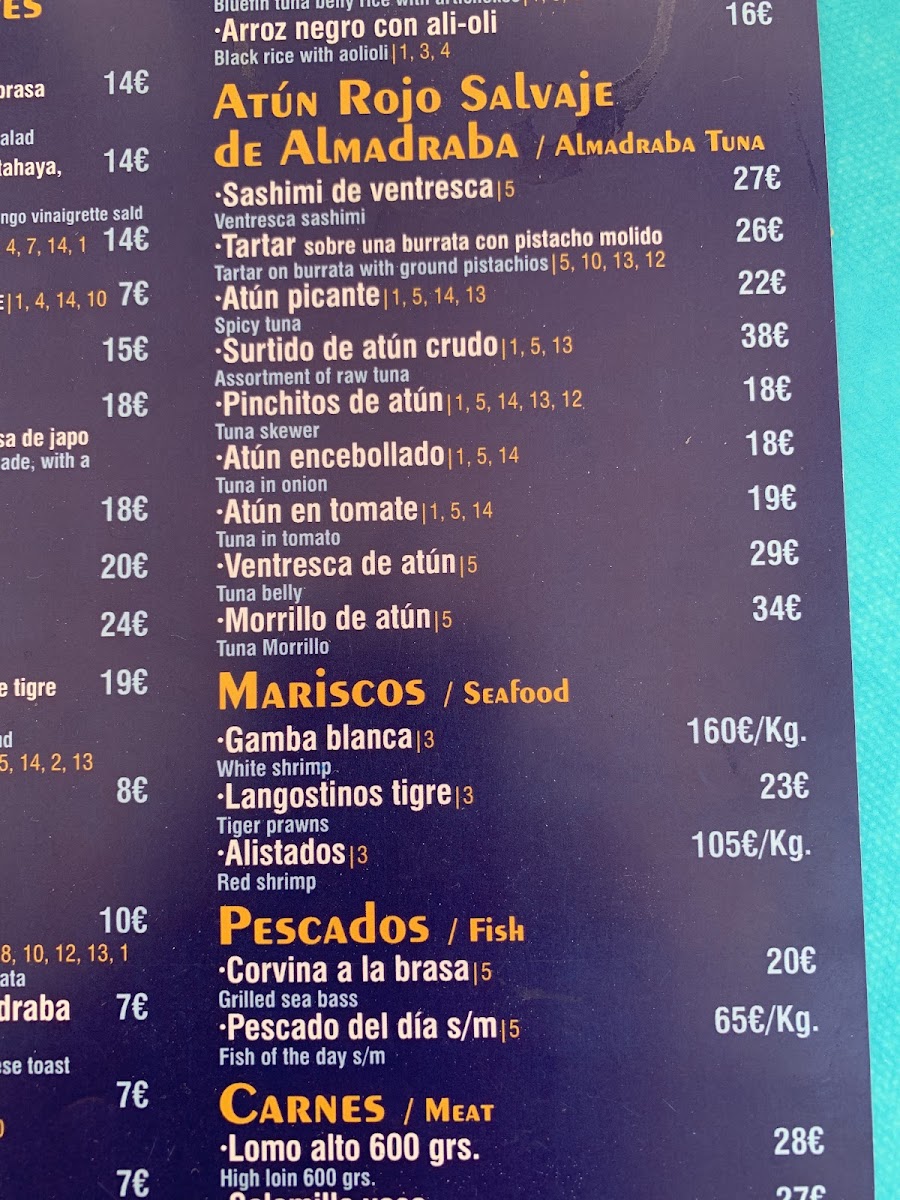 Restaurante Barlovento Zahara de los Atunes Photo Menu 4