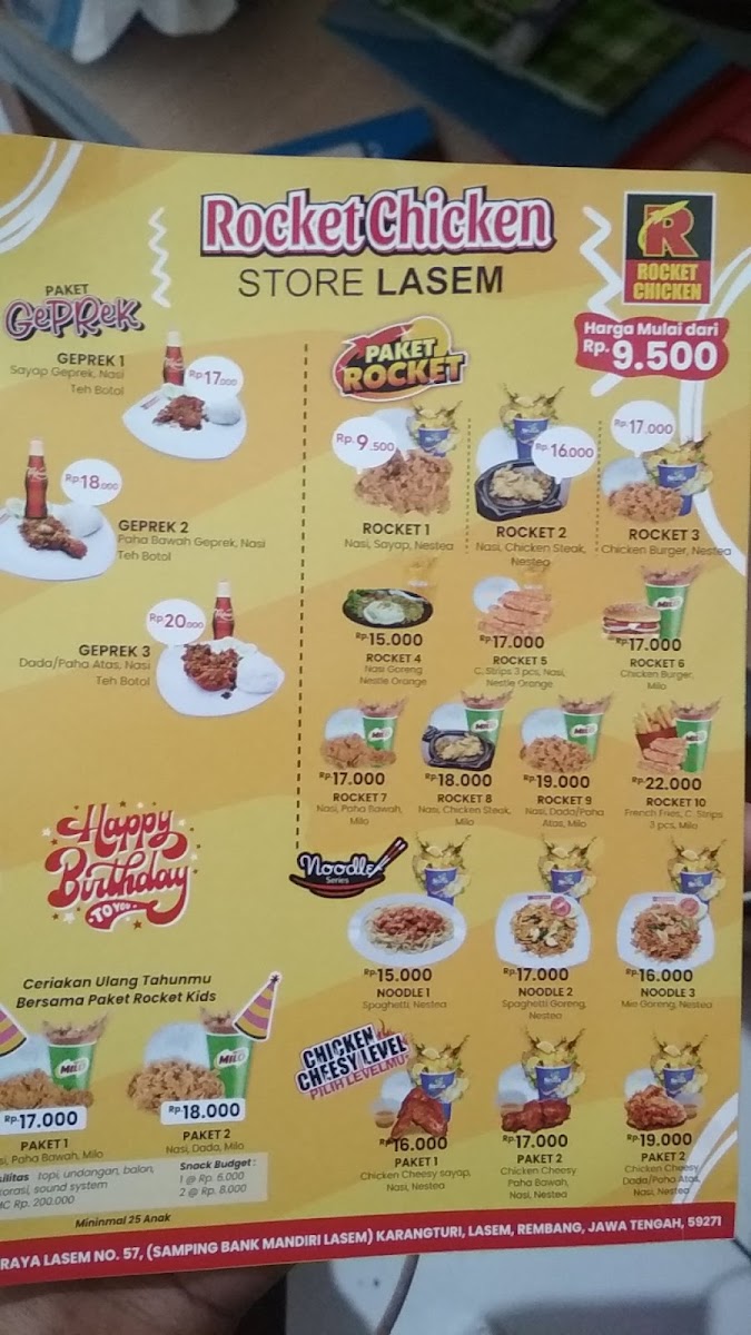 Rocket chicken lasem Photo Menu 1