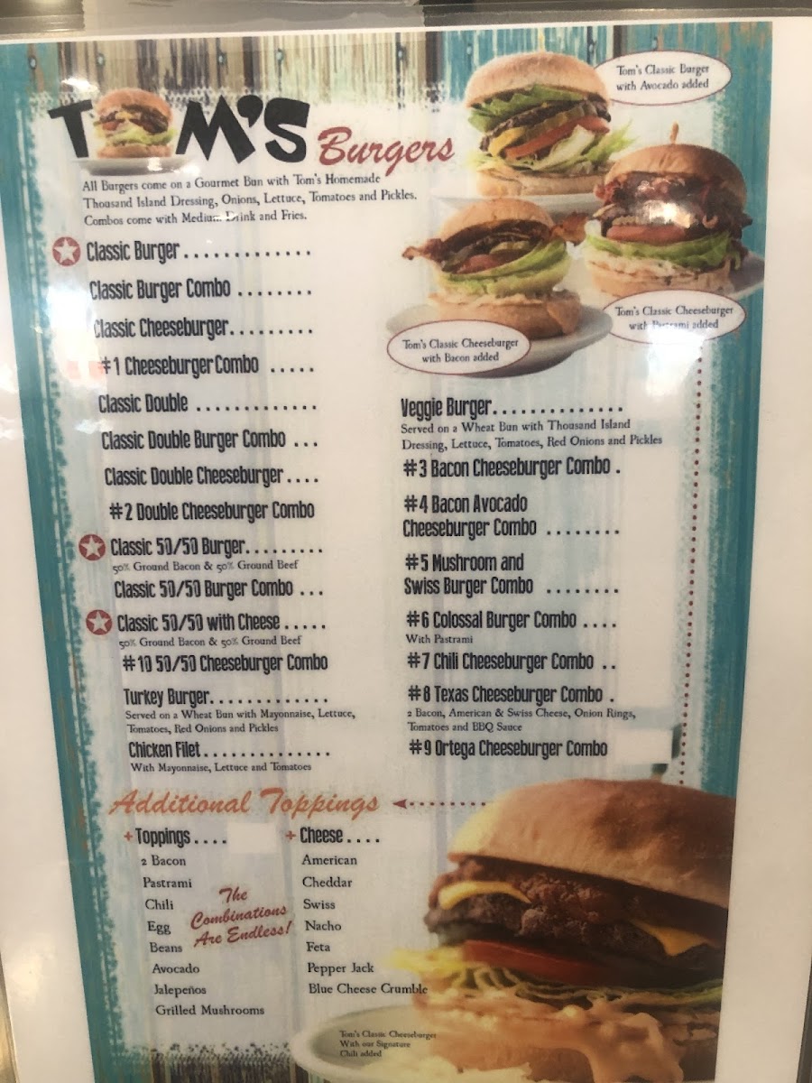 Tom's Burgers 26 Photo Menu 1