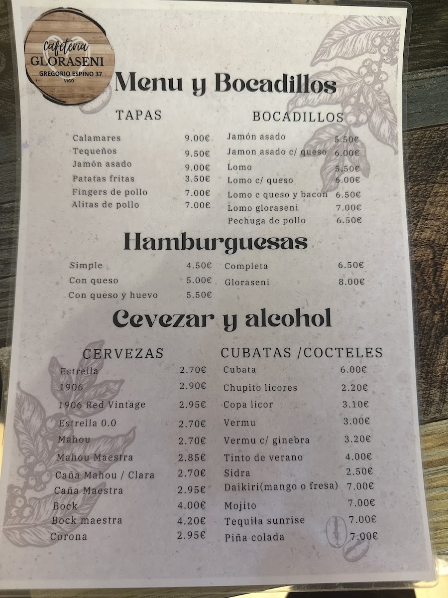 CAFETERÍA GLORASENI Photo Menu 1