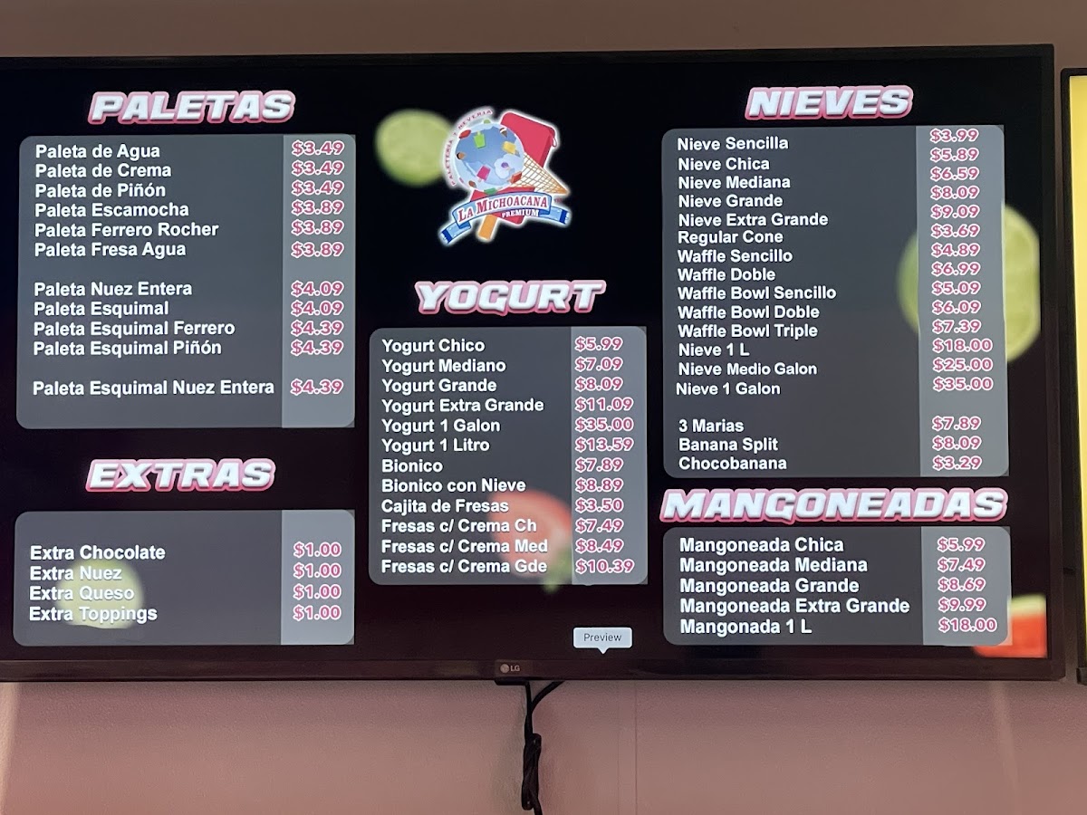 La Michoacana Premium East Side-Chicago Photo Menu 3