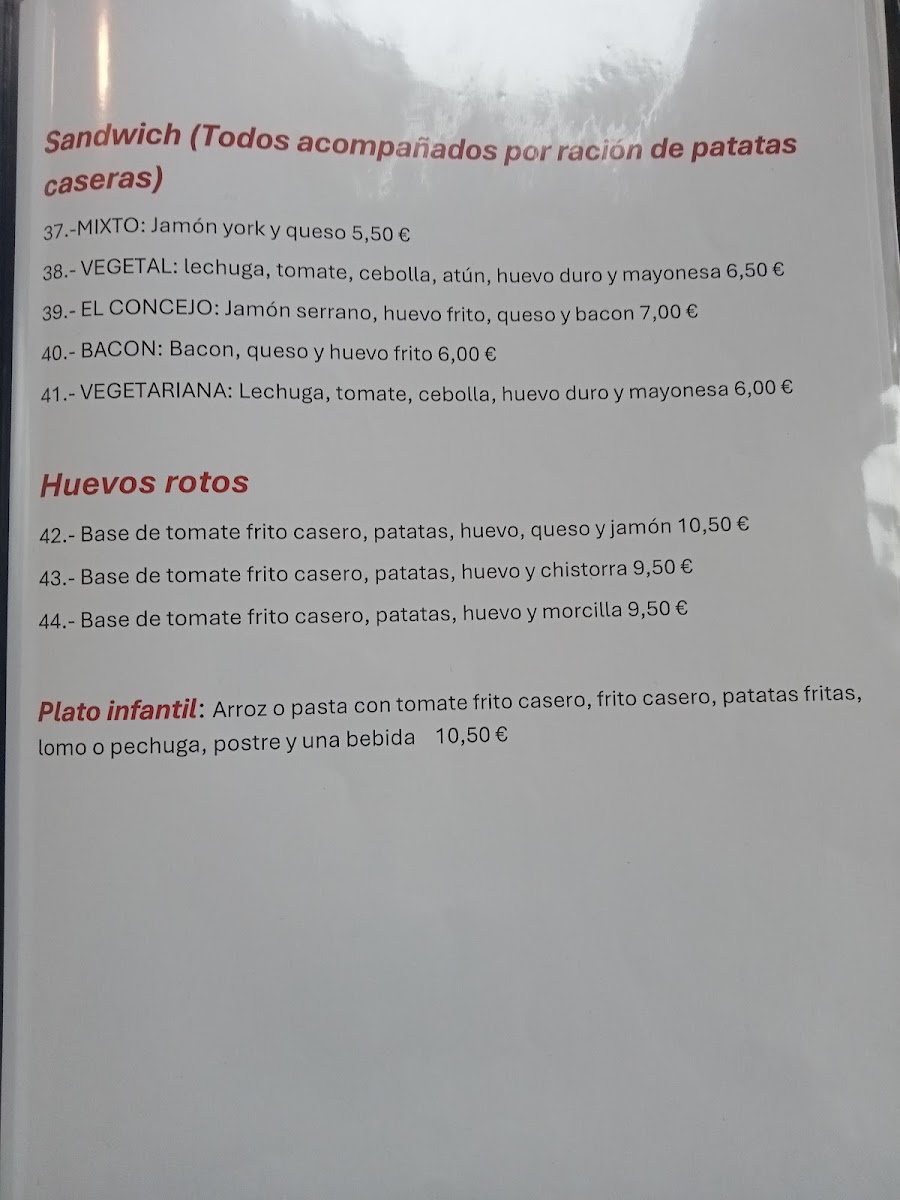 Bar El Centro de Cordovilla Photo Menu 2