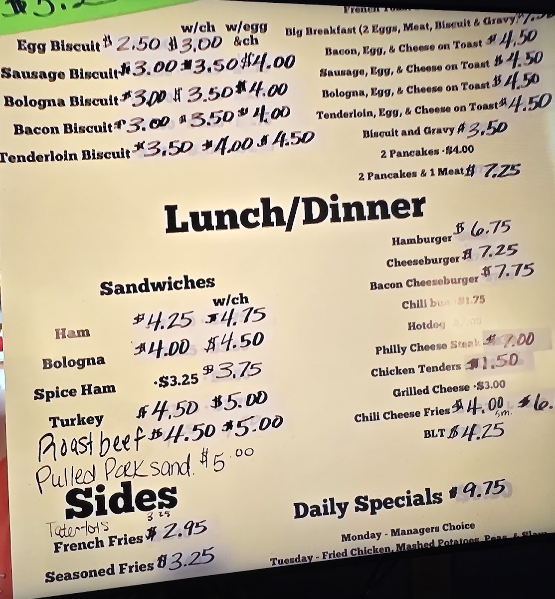 B&B Market Photo Menu 1