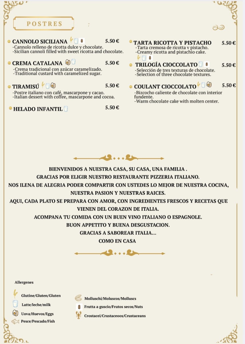 Restaurante Pizzería La famiglia Photo Menu 3