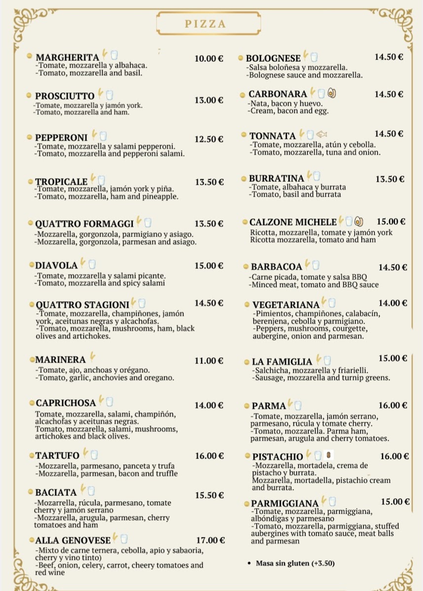 Restaurante Pizzería La famiglia Photo Menu 4