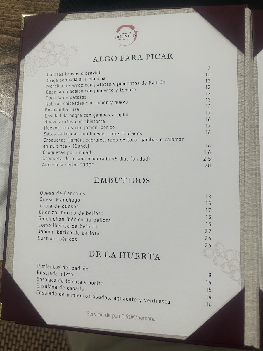 Bodega Amistad Photo Menu 3