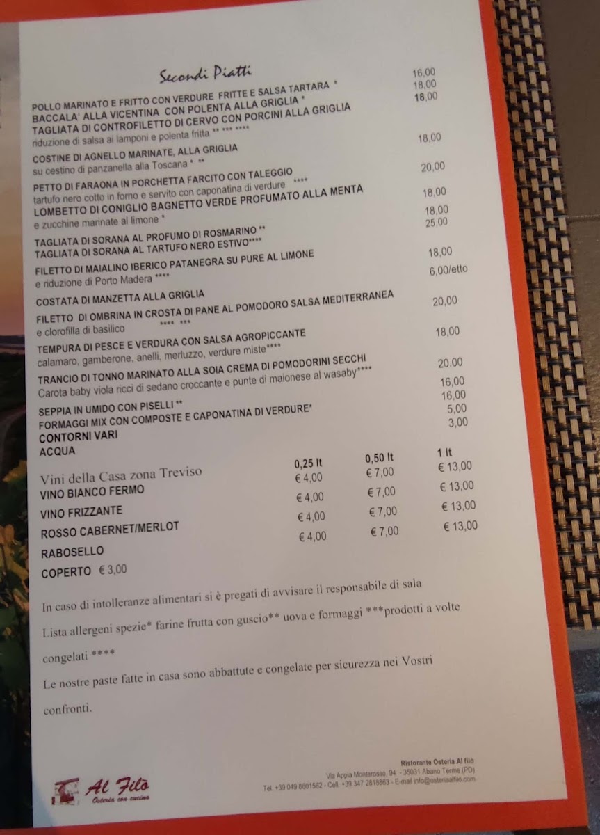 Osteria Ristorante Al Filò Photo Menu 10