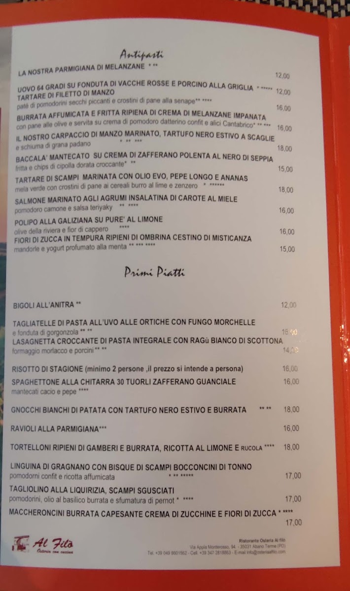 Osteria Ristorante Al Filò Photo Menu 9