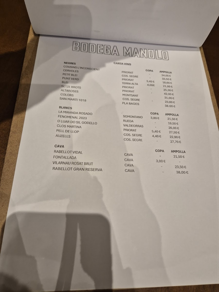 Bodega Manolo Photo Menu 4