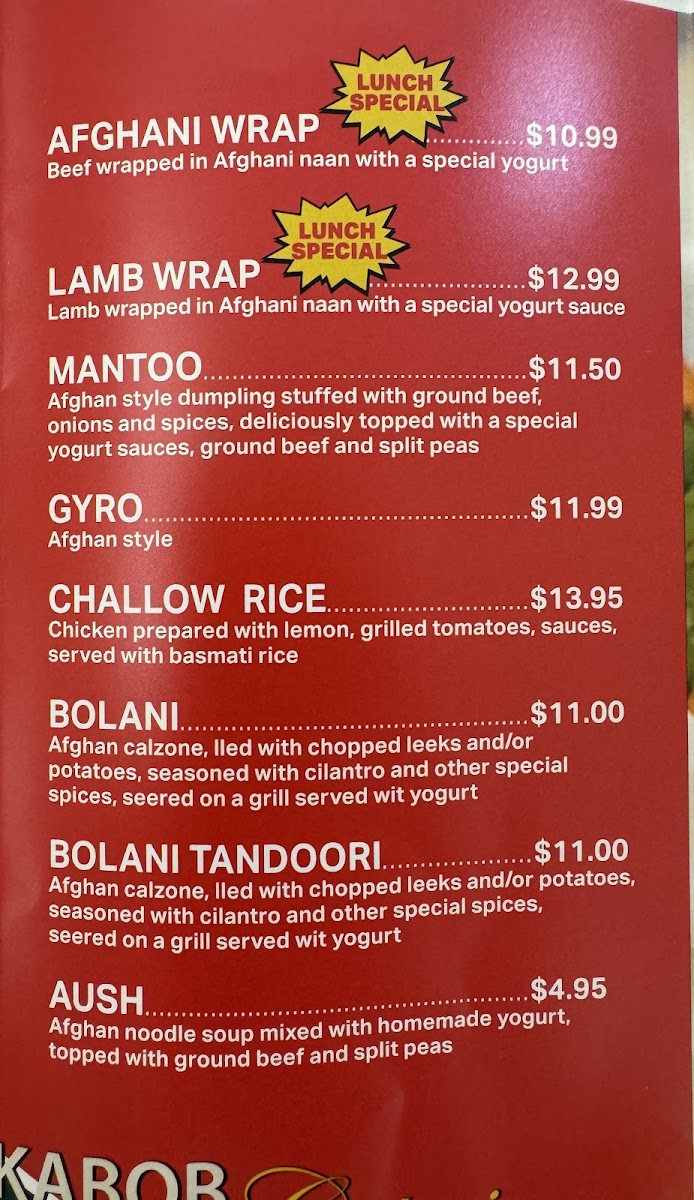 KABUL EXPRESS KABOB Photo Menu 5