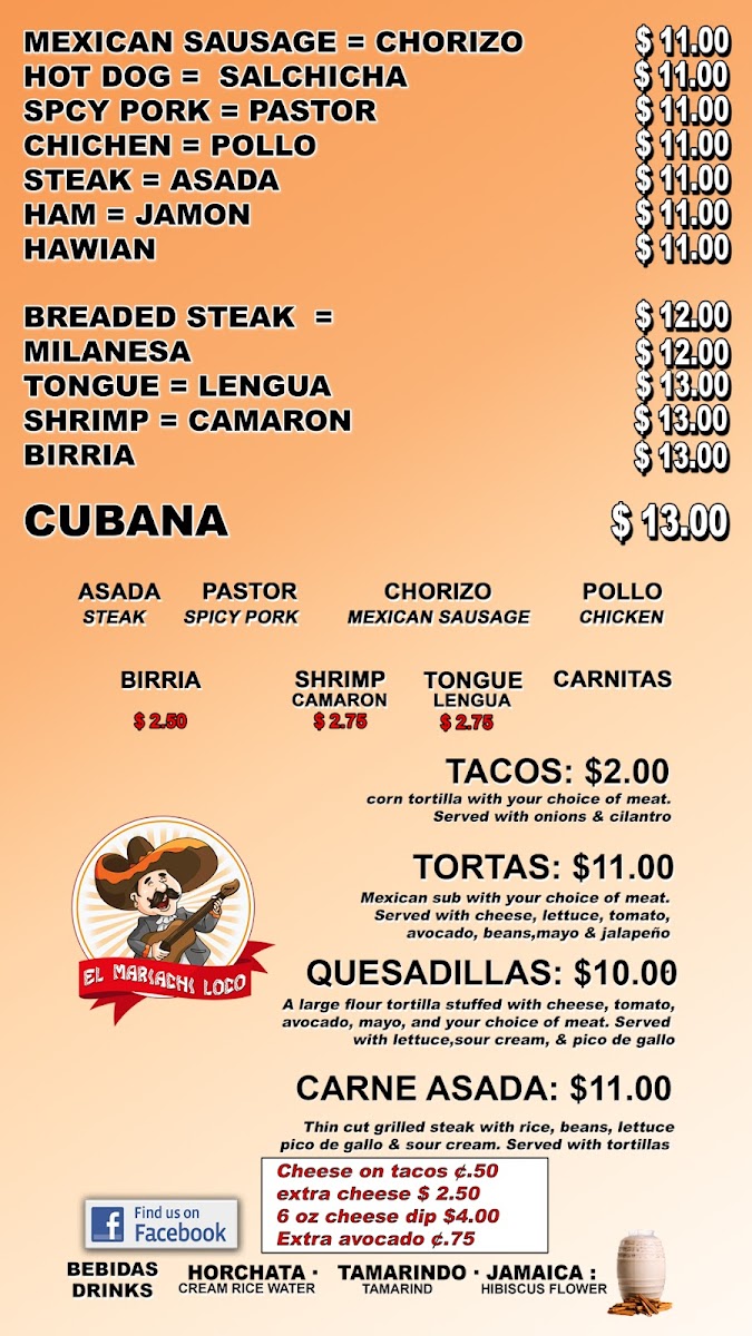 El Mariachi Loco Photo Menu 1
