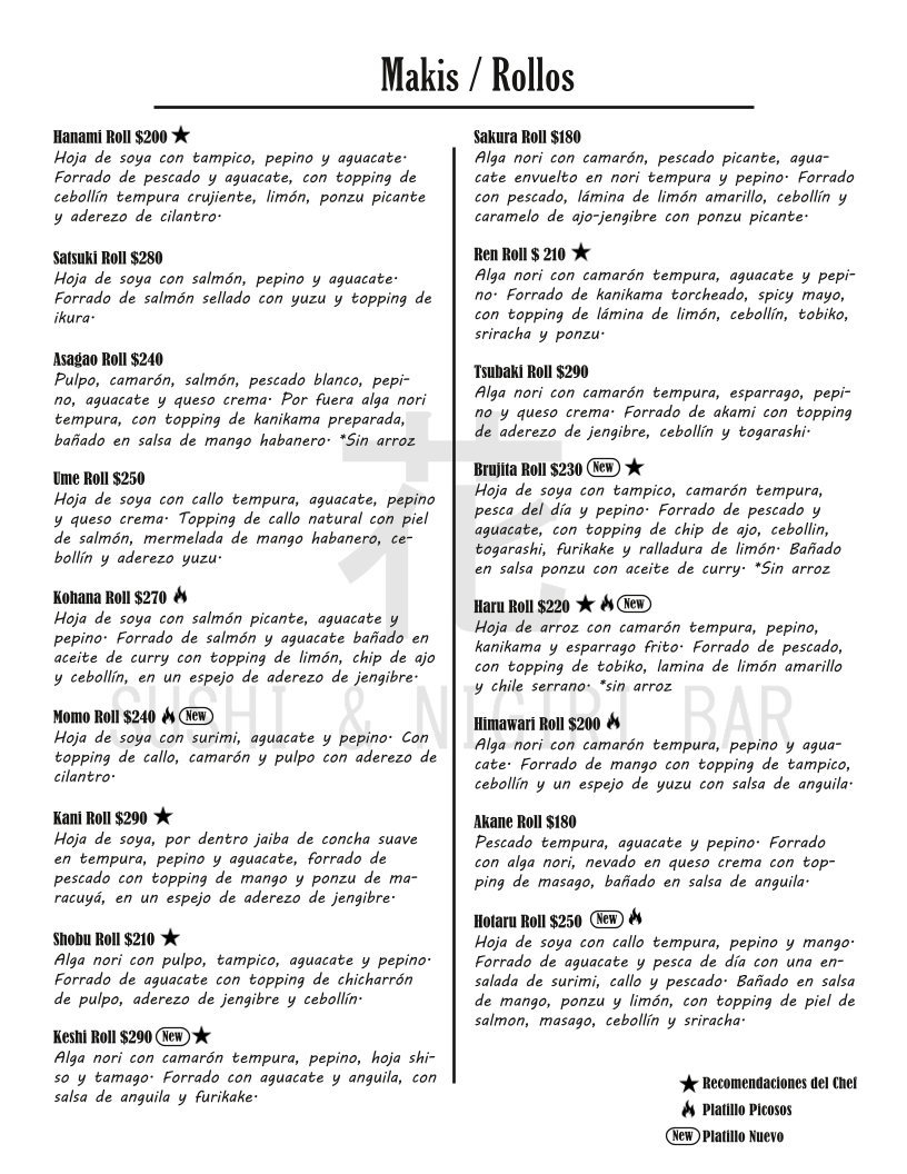 Hana Sushi Garzas Photo Menu 2