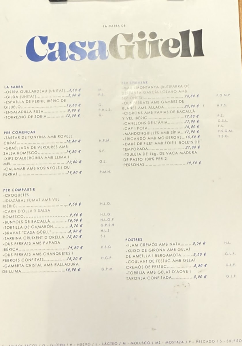 Casa Güell Photo Menu 3