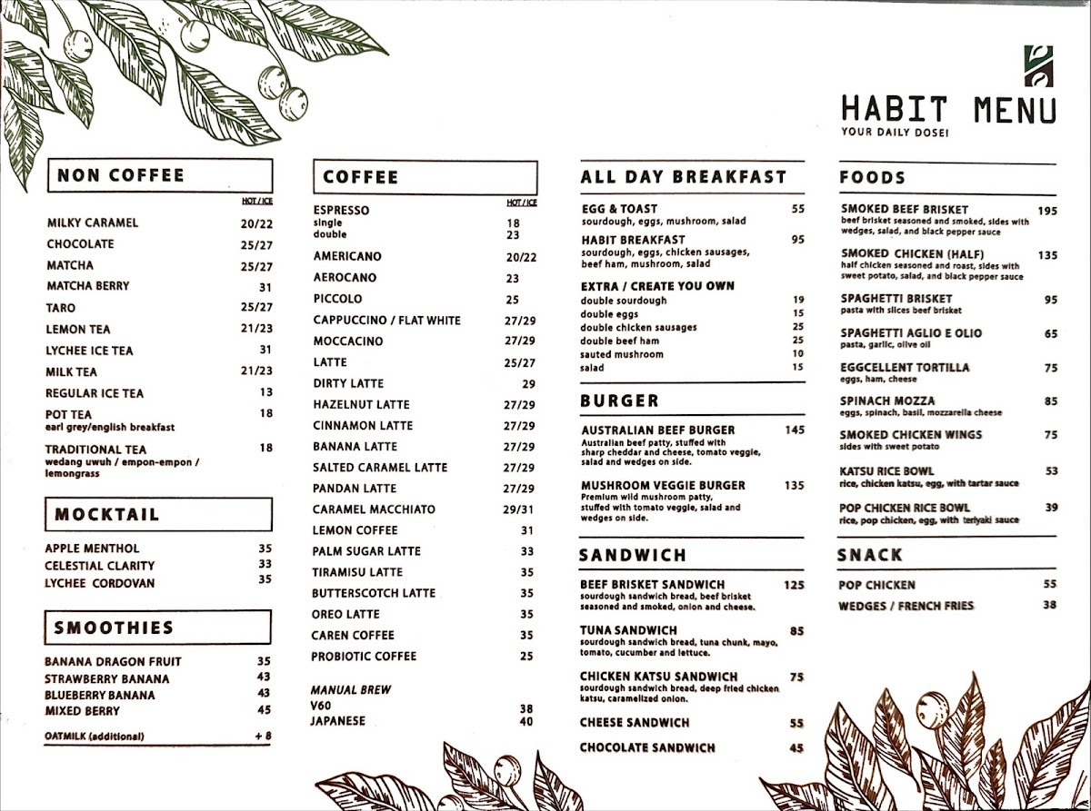 Habit Coffee Bali Photo Menu 5