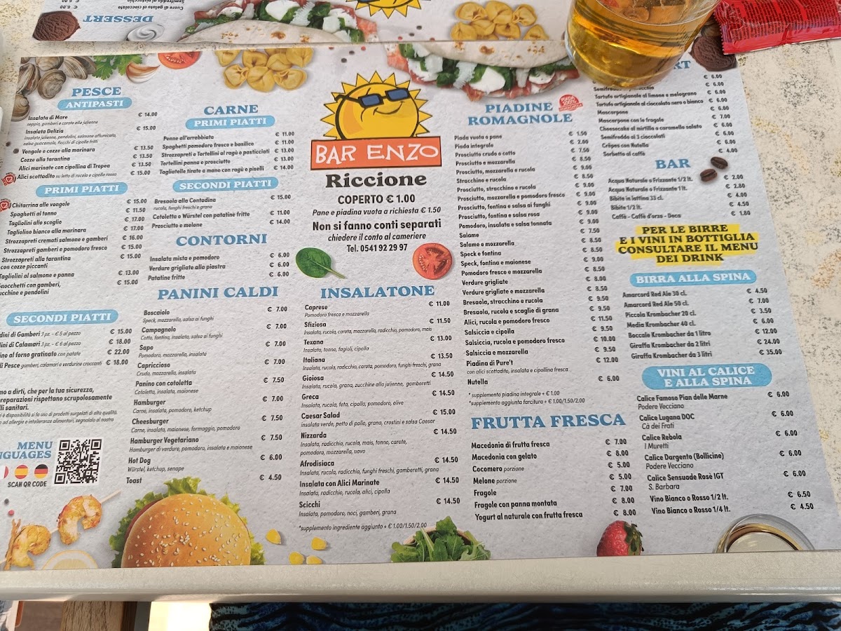 Bar Enzo Riccione Photo Menu 1